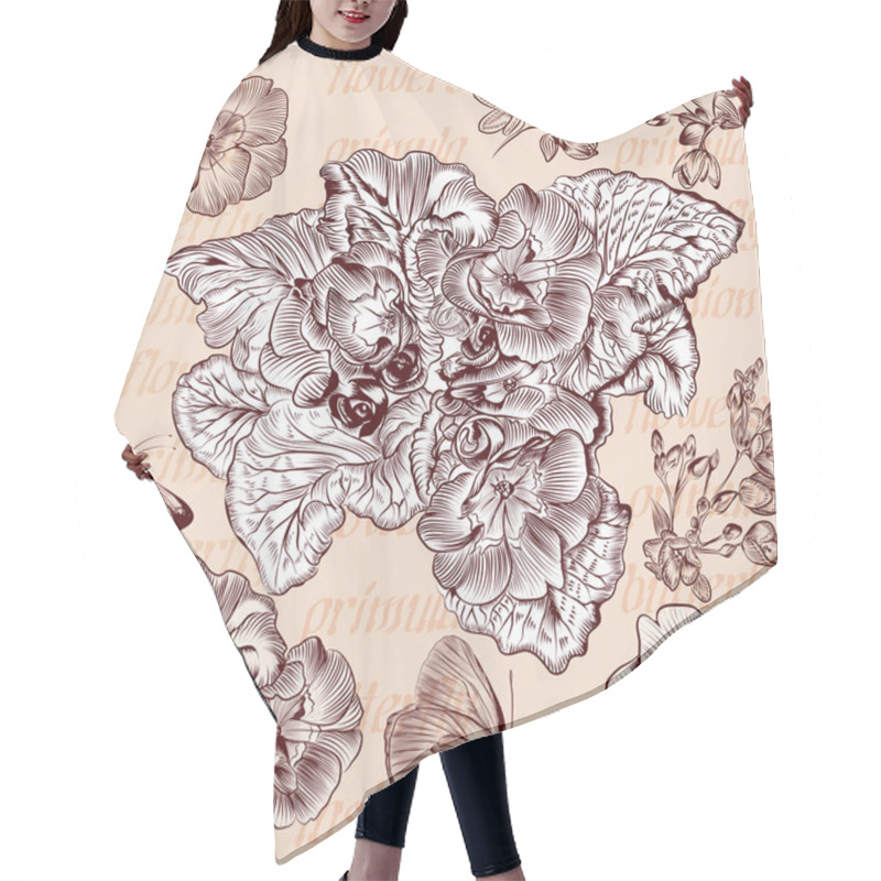 Personality  Engraved Flowers Set For Design Hair Cutting Cape