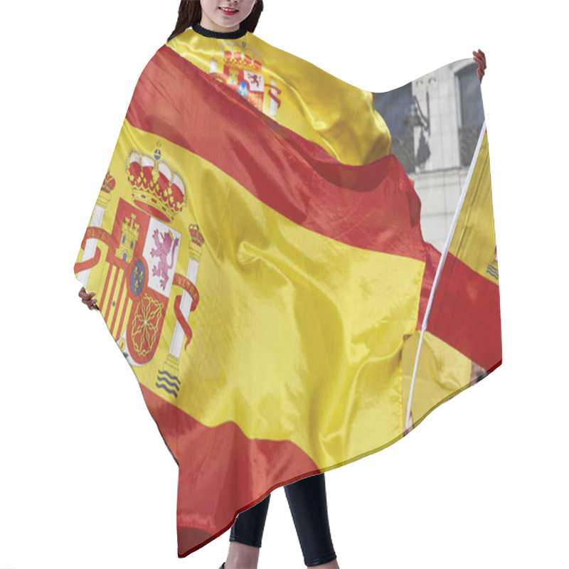 Personality  Spanish Flags And Coat Of Arms. Nation Emblem. Spain Hair Cutting Cape