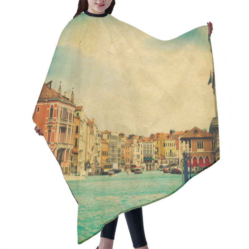 Personality  Stylized Photo Of Grand Canal In Venice Hair Cutting Cape