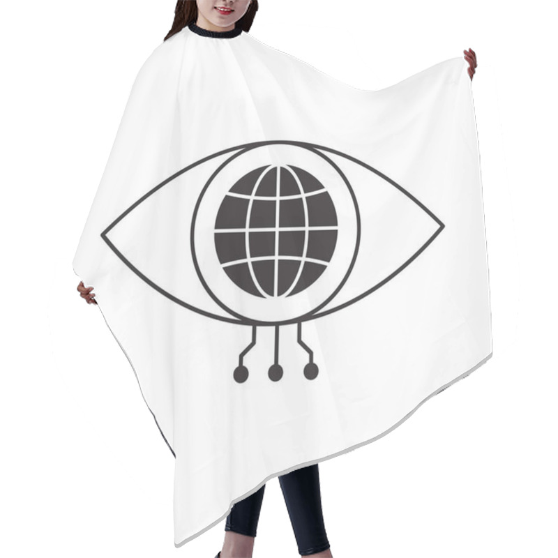 Personality  Global AI Eye For Smart Visual Recognition Vector Icon Design, Visual Systems, Object Detection, Digital Vision Hair Cutting Cape