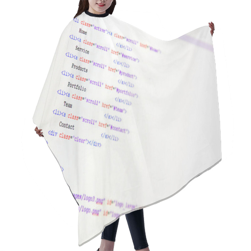 Personality  Website Development - Programming Code On Computer Screen Hair Cutting Cape