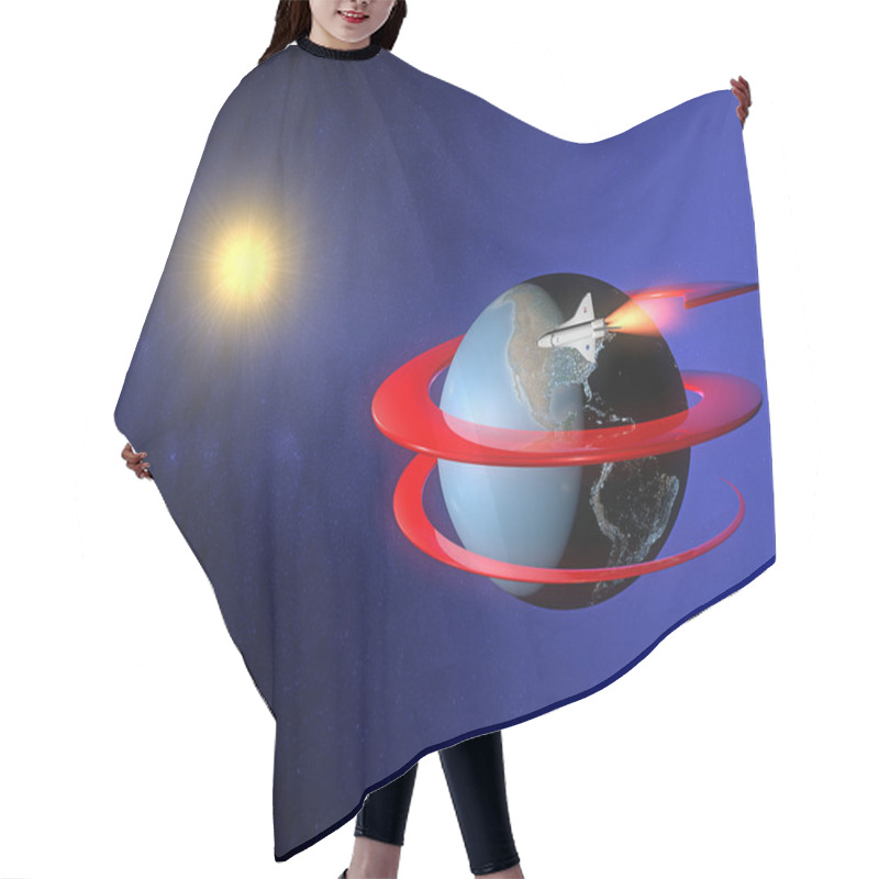 Personality  Rocket Around Earth Hair Cutting Cape