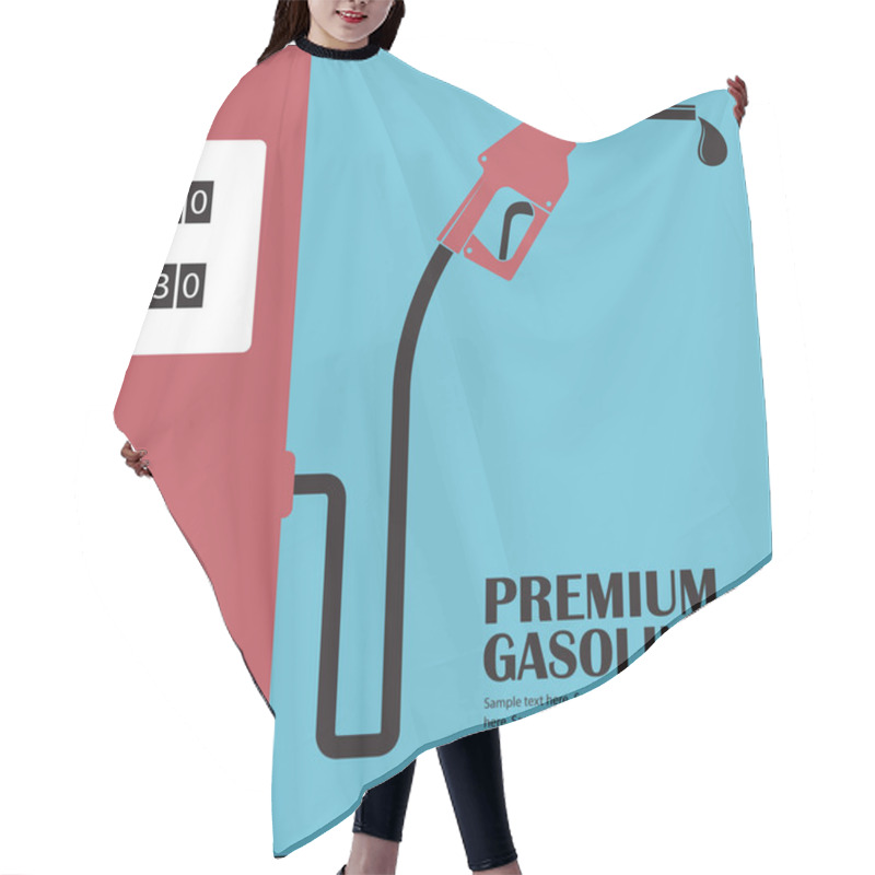 Personality  Gasoline Fuel Pump Nozzle Poster With Drop Hair Cutting Cape