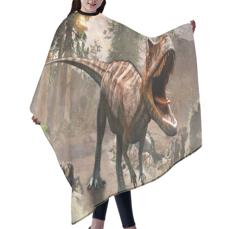 Personality  Ceratosaurus Dinosaur Scene 3D Illustration Hair Cutting Cape