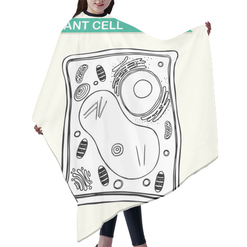 Personality  Diagram Showing Plant Cell In Black And White Hair Cutting Cape