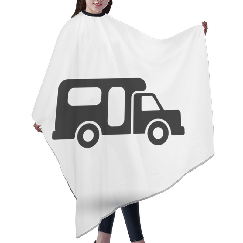 Personality  RV Silhouette Icon Motorhome Camper Car  Hair Cutting Cape