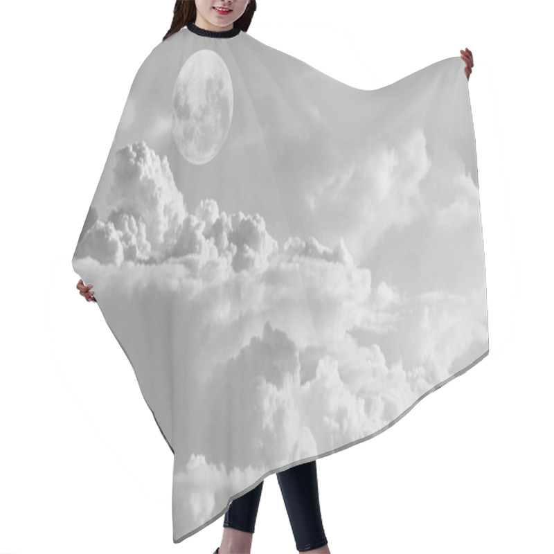 Personality  Dramatic Moon Over White Cloud Hair Cutting Cape