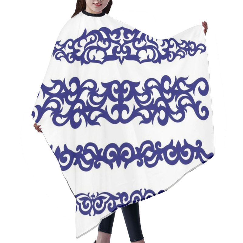 Personality  Kazakh Ornaments In The Form Of A Border Hair Cutting Cape