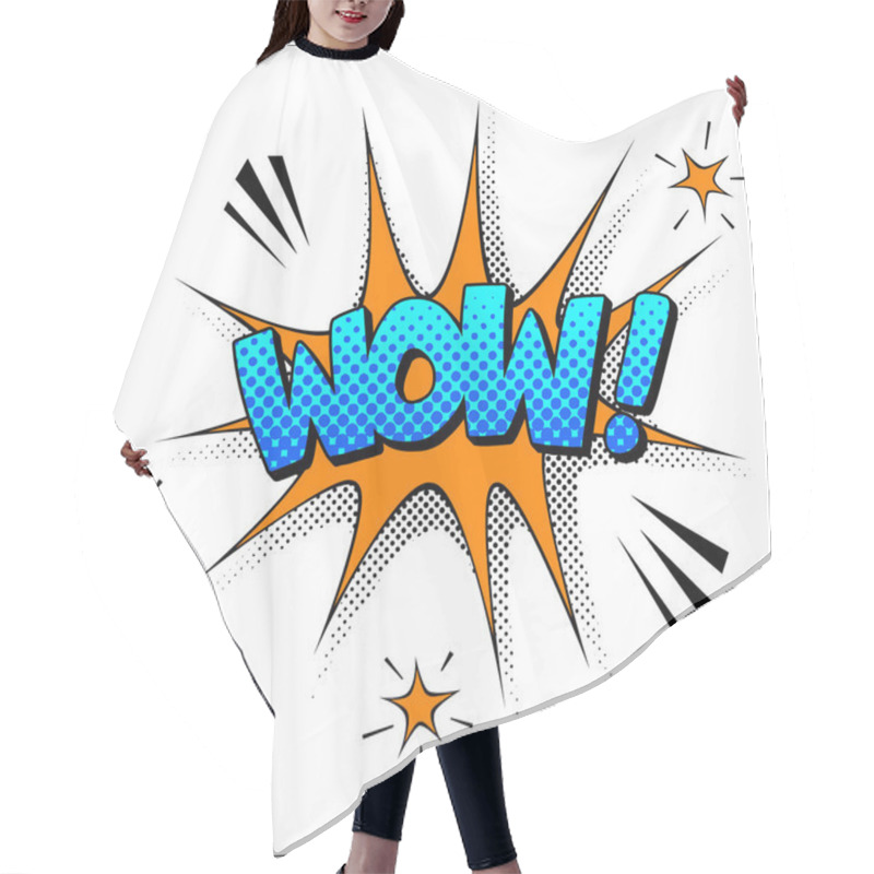 Personality  Wow Sound Effect Illustration Hair Cutting Cape