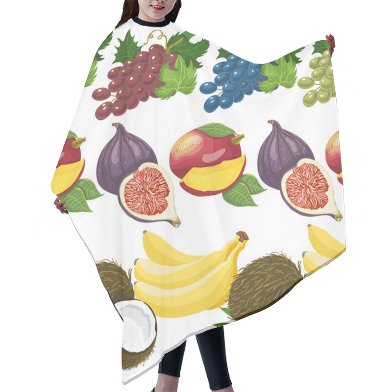 Personality  Seamless Pattern With Exotic Fruits Hair Cutting Cape