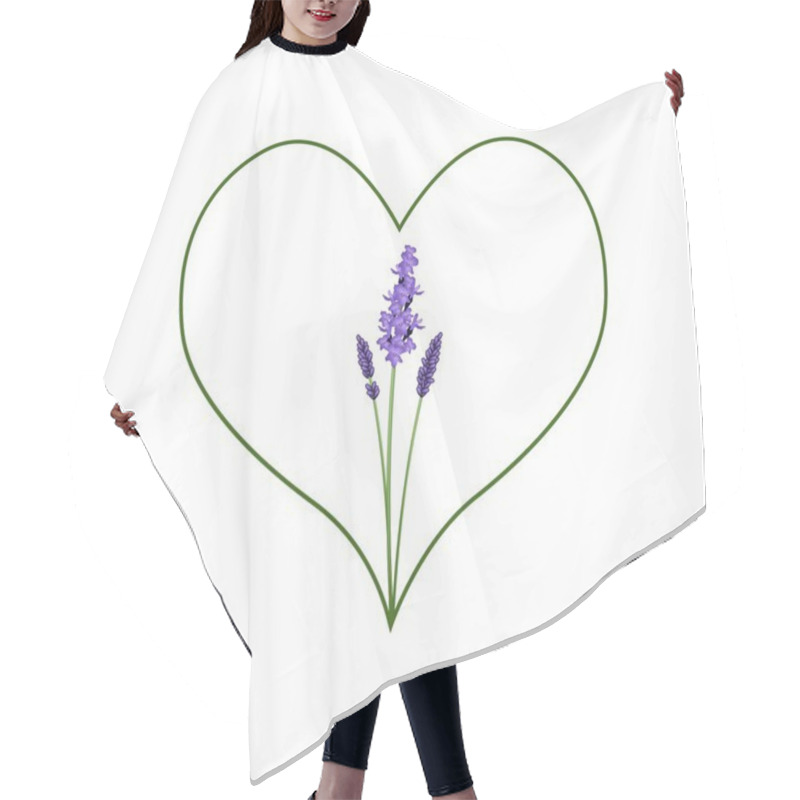 Personality  Beautiful Violet Lavender In A Green Heart Shape Hair Cutting Cape