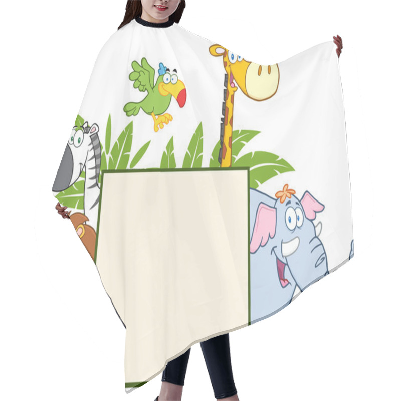 Personality  Jungle Animals With Leaves Hair Cutting Cape