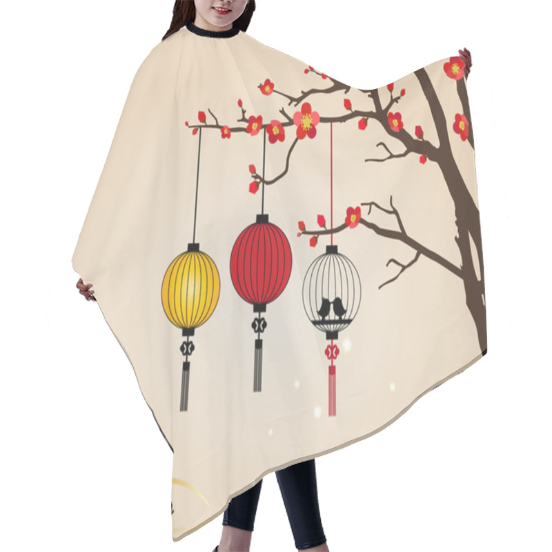 Personality  Big Traditional Chinese Lanterns Will Bring Good Luck And Peace Hair Cutting Cape