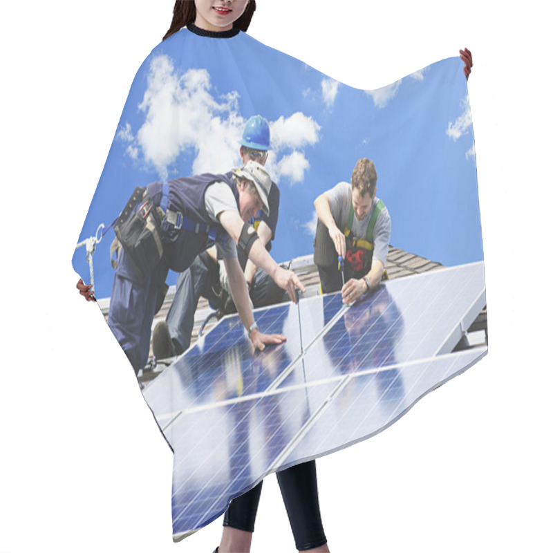 Personality  Solar Panel Installation Hair Cutting Cape