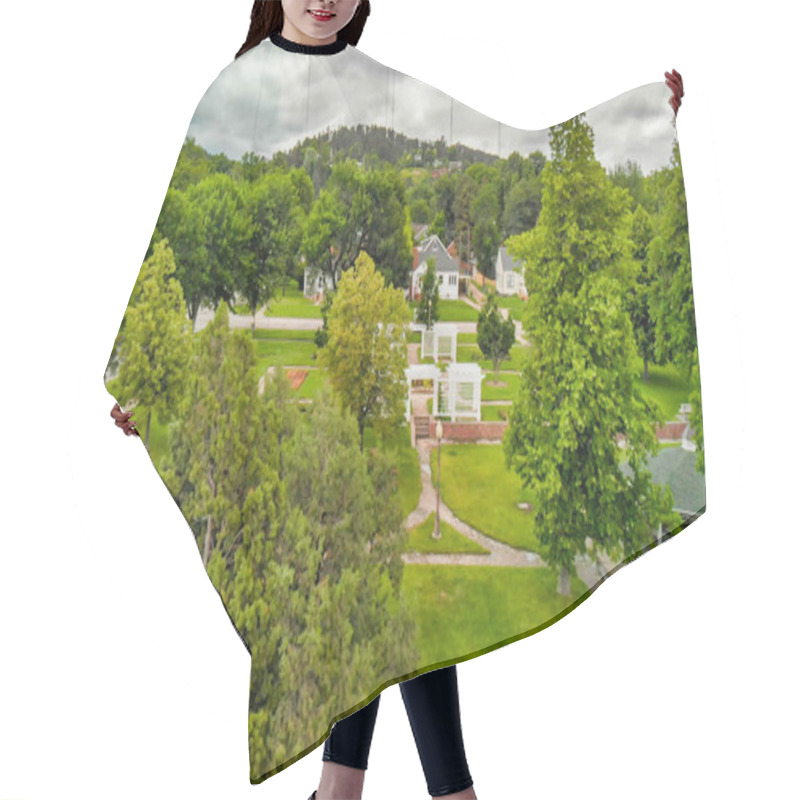 Personality  Arial View Of Rapid City On A Cloudy Summer Day, South Dakota. Hair Cutting Cape