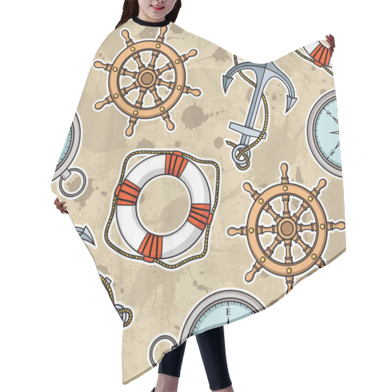 Personality  Anchors And Lifebuoys Summer Pattern Hair Cutting Cape