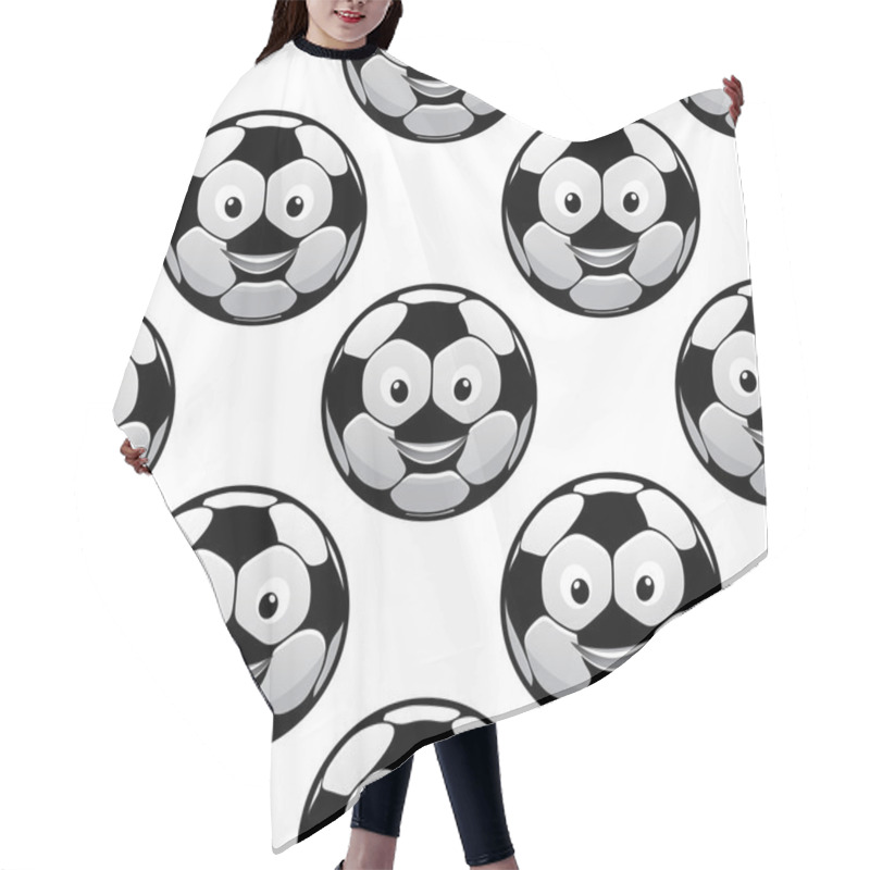 Personality  Smiling Football Balls Seamless Pattern Hair Cutting Cape