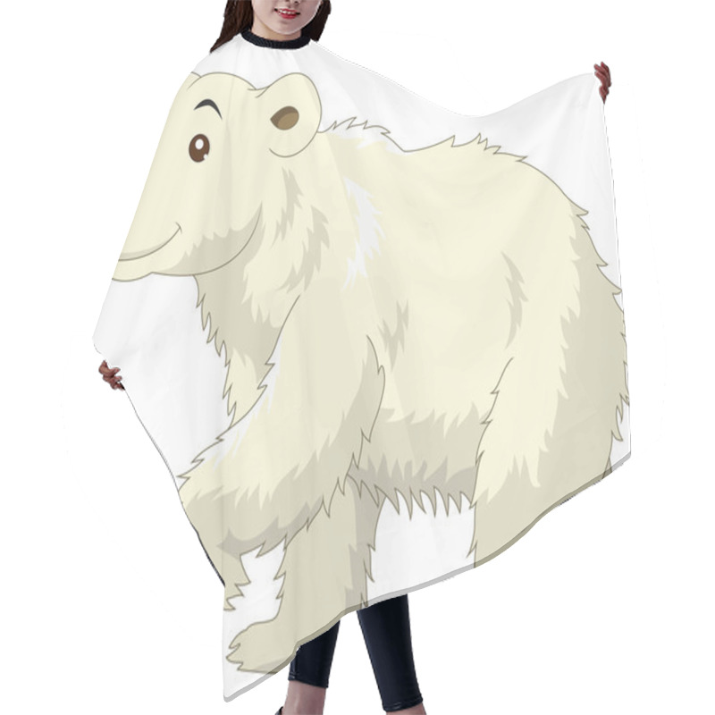 Personality  White Polar Bear Cartoon Hair Cutting Cape