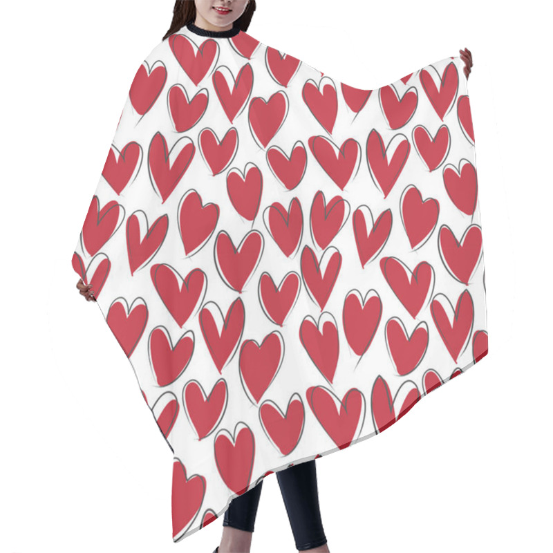 Personality  Heart Shape Brush Strokes Seamless Pattern Hair Cutting Cape