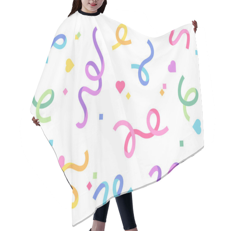 Personality   Celebration Ribbons Are Blowing Everywhere. Simple Pattern Design Template. Hair Cutting Cape