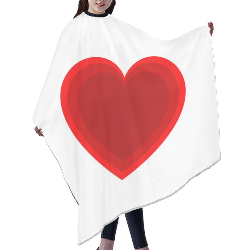 Personality  Heart Shape. Heart Vector Icon. Love Symbol. Valentine Red Heart Icon Hair Cutting Cape