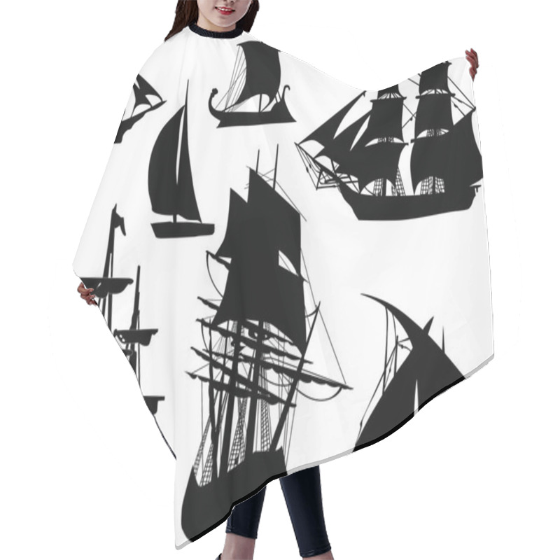 Personality  Seven Sailer Silhouettes Hair Cutting Cape