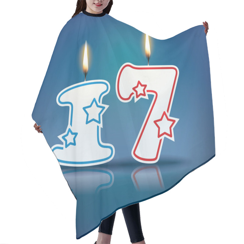 Personality  Birthday Candle Number 17 Hair Cutting Cape