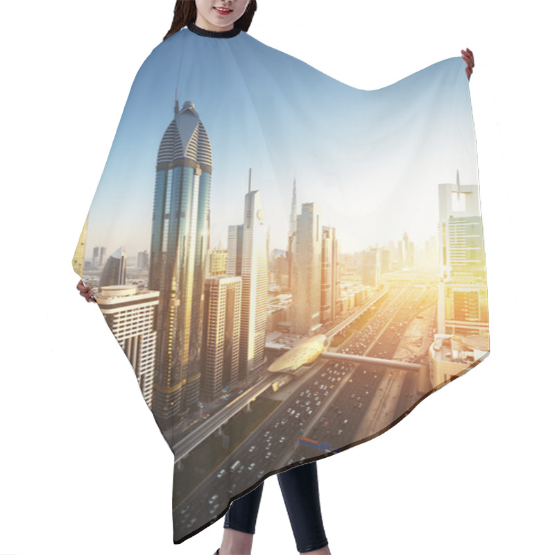 Personality  Dubai Skyline In Sunset Time, United Arab Emirates Hair Cutting Cape