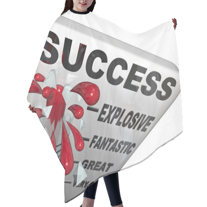 Personality  Success Thermometer Measuring Progress To Successful Goal Hair Cutting Cape