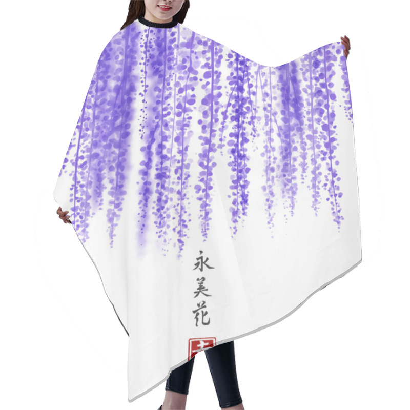 Personality  Wisteria Hand Drawn With Ink Hair Cutting Cape