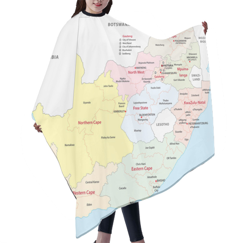 Personality  South Africa Administrative Map Hair Cutting Cape