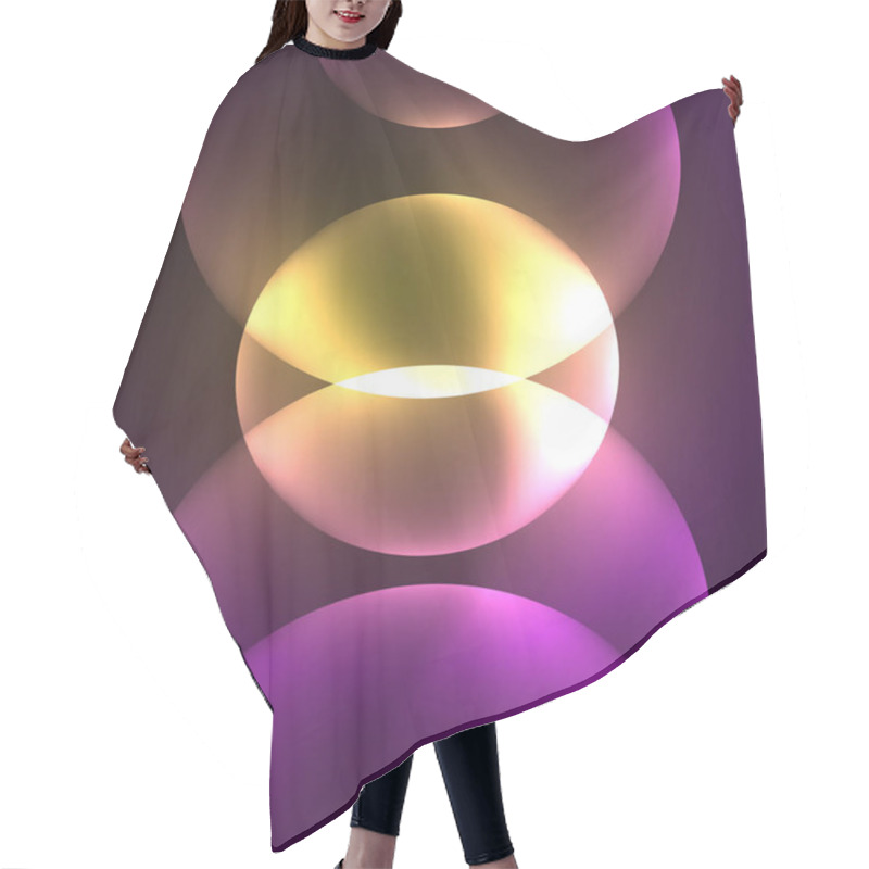 Personality  Glowing Shiny Overlapping Circles Composition On Dark Background Hair Cutting Cape