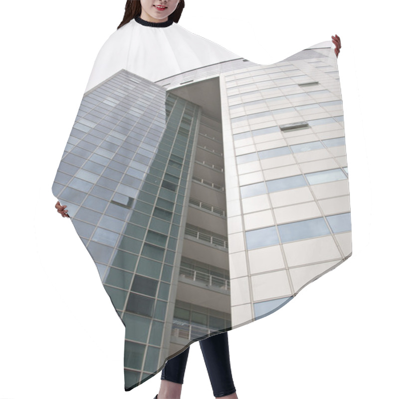 Personality  Office Building With A Hinged Facade. Hair Cutting Cape