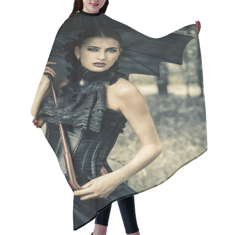 Personality  Halloween Carnival. The Old Times, The Gothic Style. Hair Cutting Cape