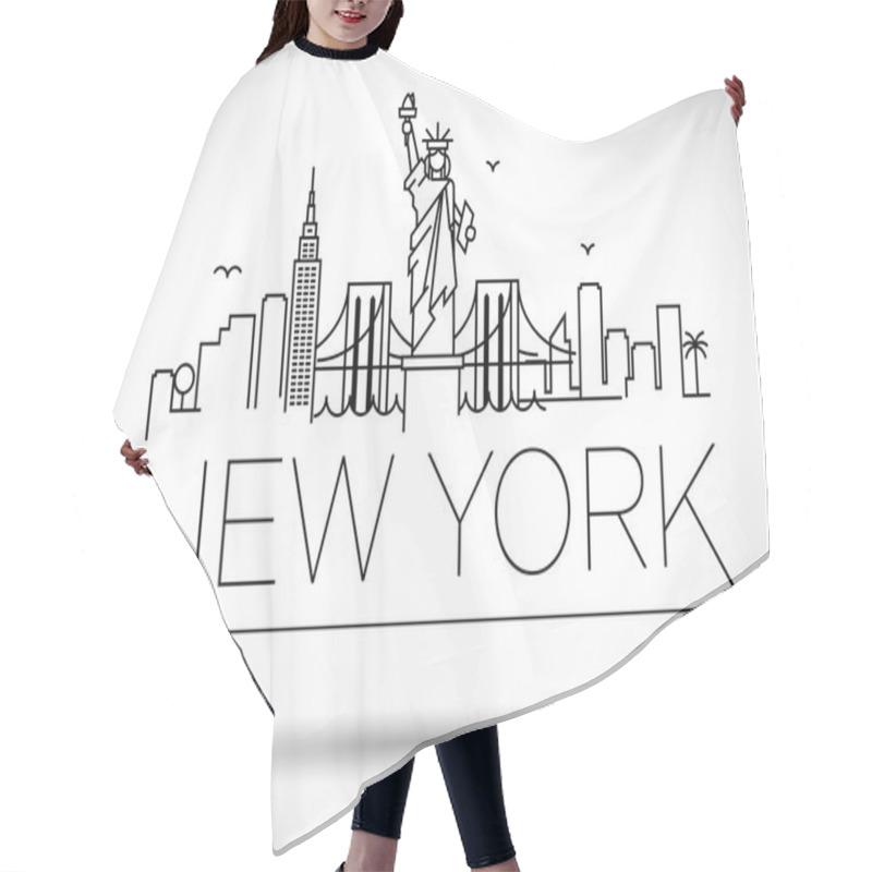 Personality  Linear New York City Skyline Hair Cutting Cape