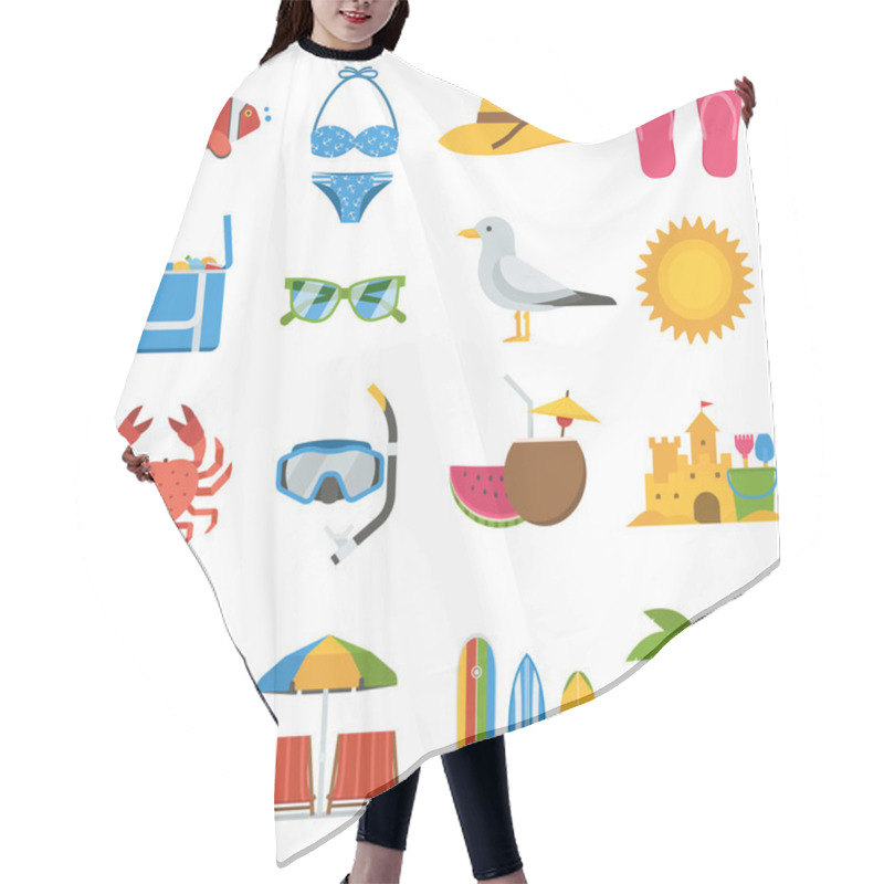 Personality  Summer Beach Icons Hair Cutting Cape