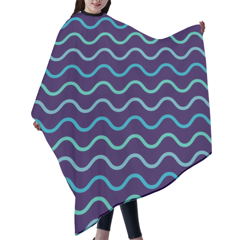 Personality  Abstract Wavy Line Pattern In Cool Tones Hair Cutting Cape