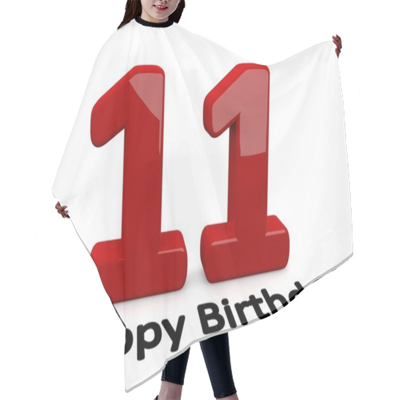 Personality  Big Red Number For The Birthday Hair Cutting Cape