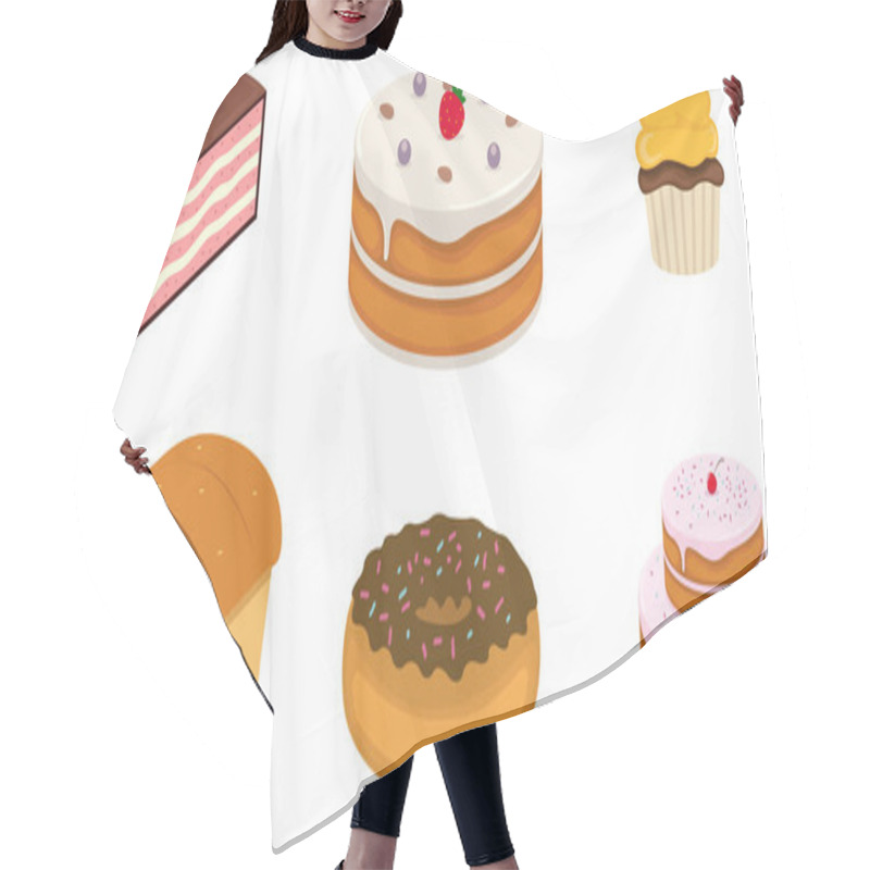 Personality  Cake Pastry And Bread Icon Vector Hair Cutting Cape