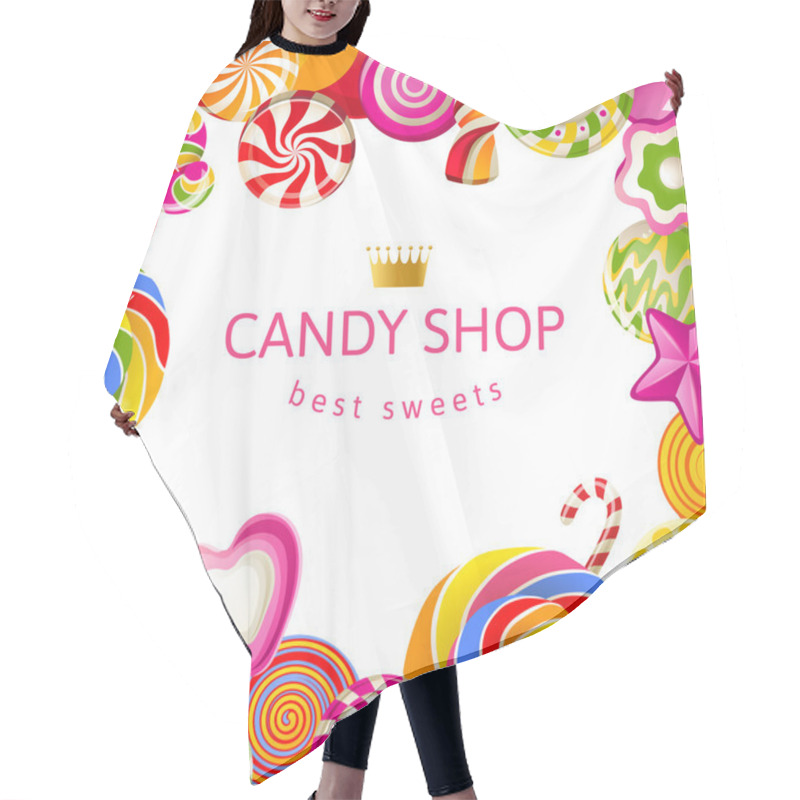 Personality  Bright Background With Candies Hair Cutting Cape