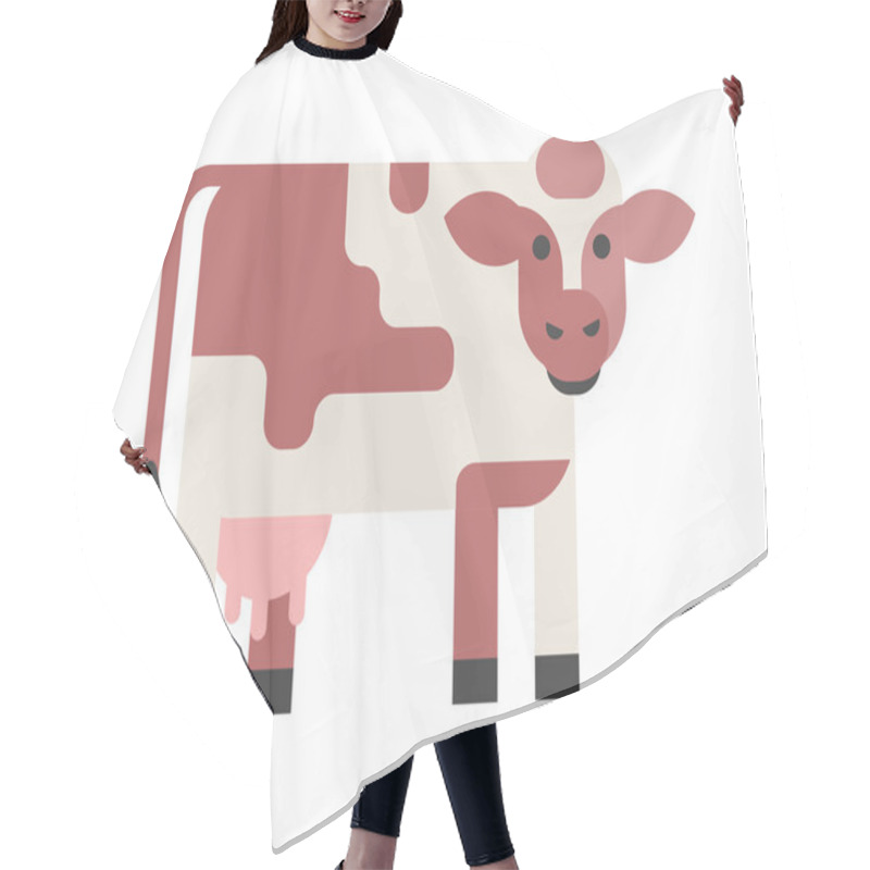 Personality  Cow Isolated Vector Illustration. Hair Cutting Cape