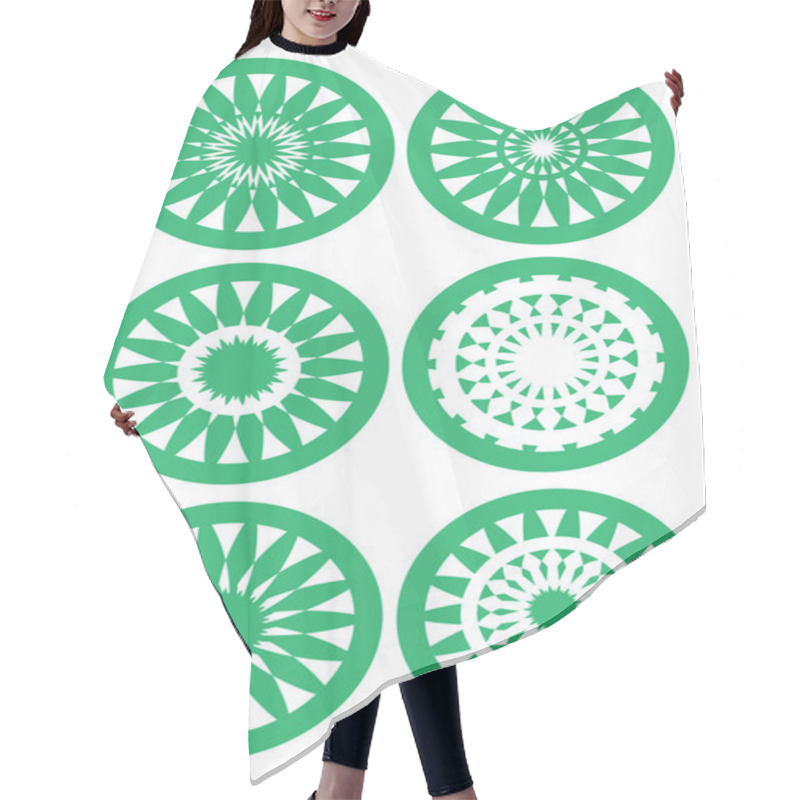 Personality  Abstract Nature-inspired Round Decorative Design Elements Hair Cutting Cape