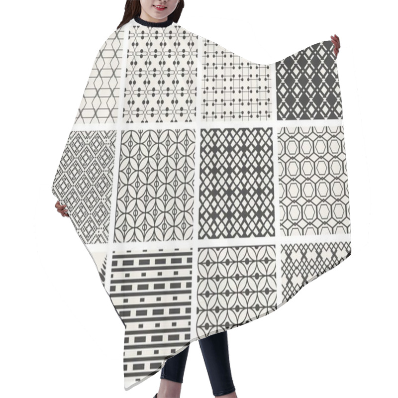 Personality  Monochrome Geometric Pattern. Hair Cutting Cape