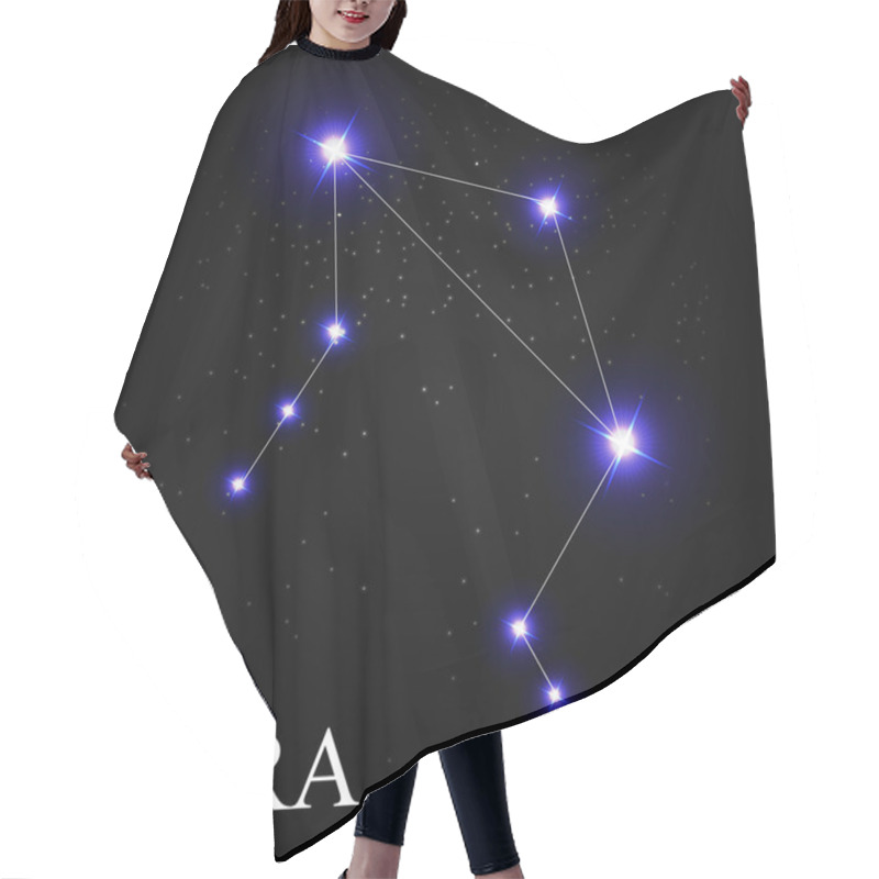 Personality  Libra Zodiac Sign With Beautiful Bright Stars On The Background Hair Cutting Cape