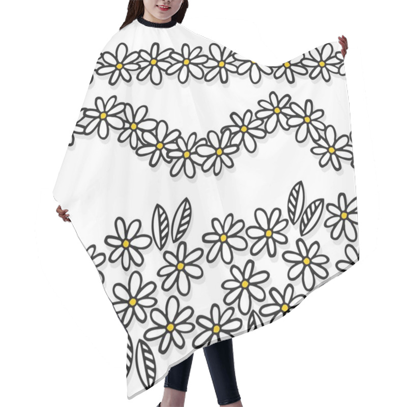 Personality  Daisies Botanical Seamless  Set Hair Cutting Cape