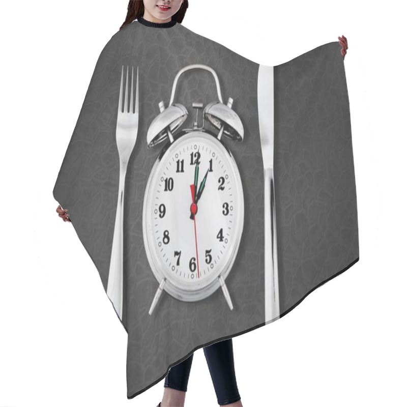 Personality  Alarm Clock With Knife And Fork  Hair Cutting Cape