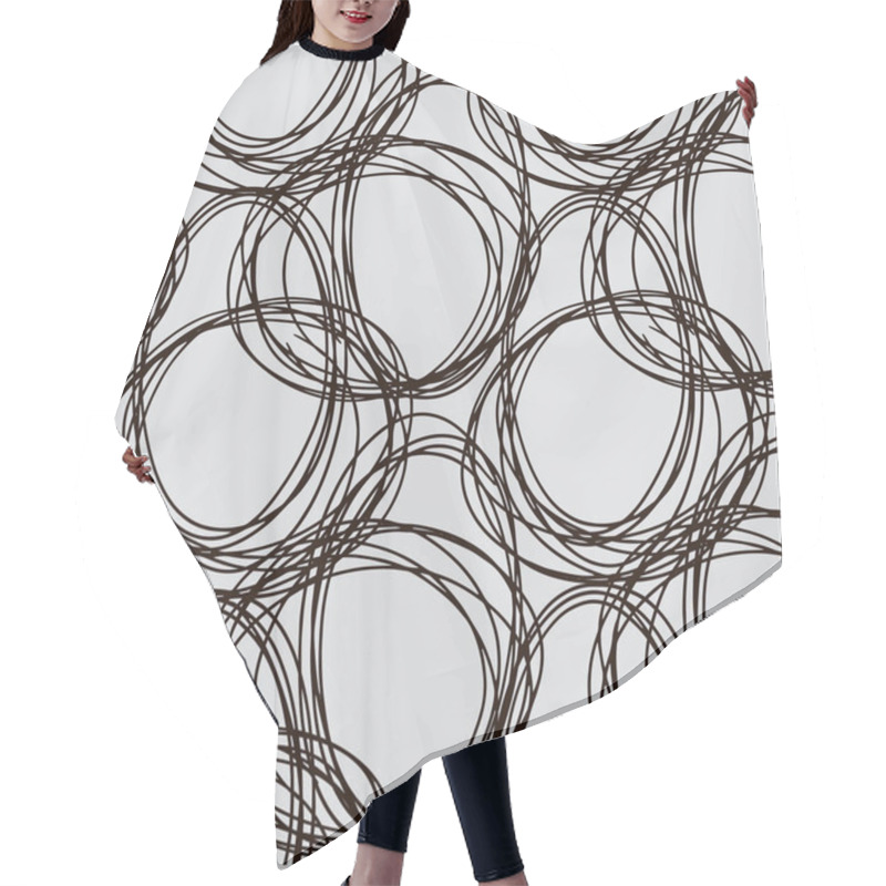 Personality  Hand Drawn Ovals Seamless Texture.  Hair Cutting Cape