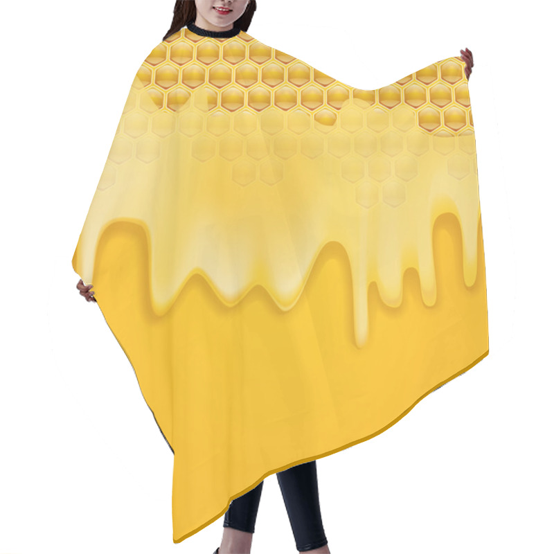 Personality  Melting Honey On Honeycombs Background Hair Cutting Cape