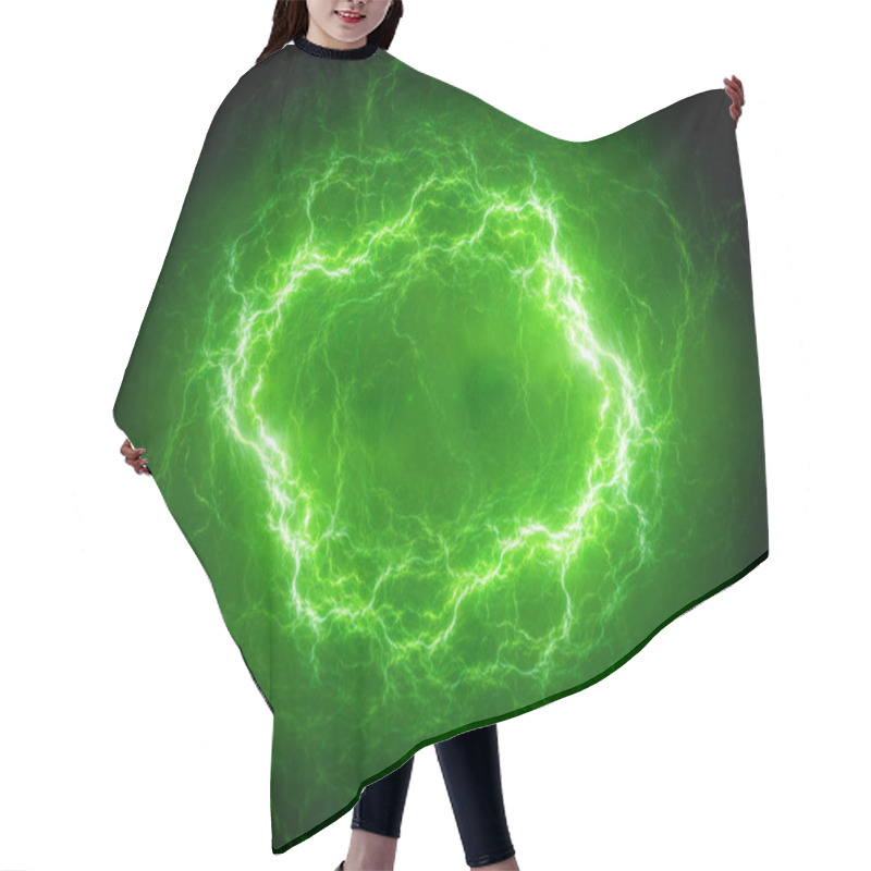 Personality  Green Spherical High Energy Plasma Lightning In Space Hair Cutting Cape