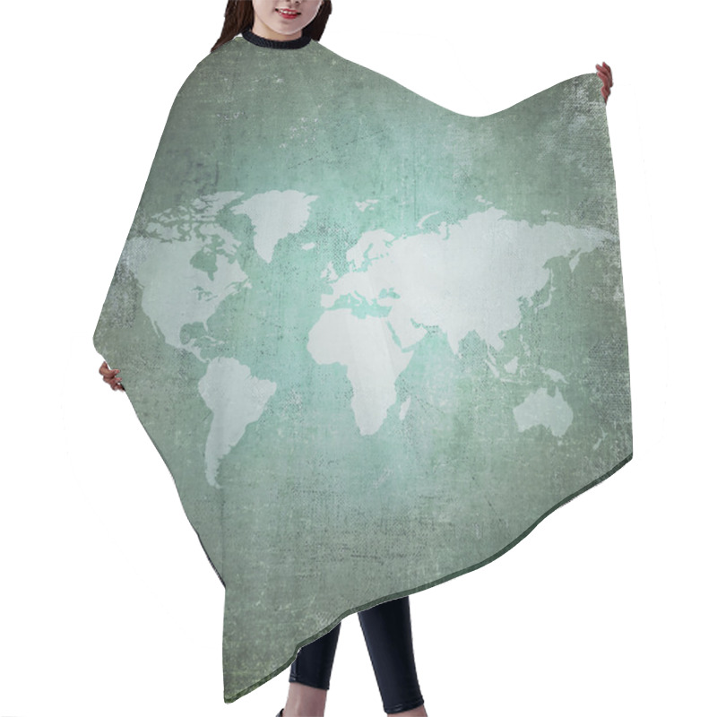 Personality  Grunge World Map Hair Cutting Cape